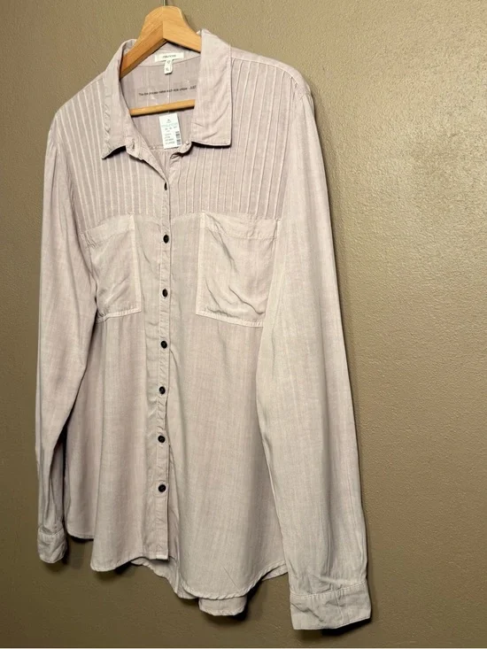 Maurice's Utility Relaxed Button Down Shirt Dusty Pink Women's Size XL Feminine - Picture 4 of 13